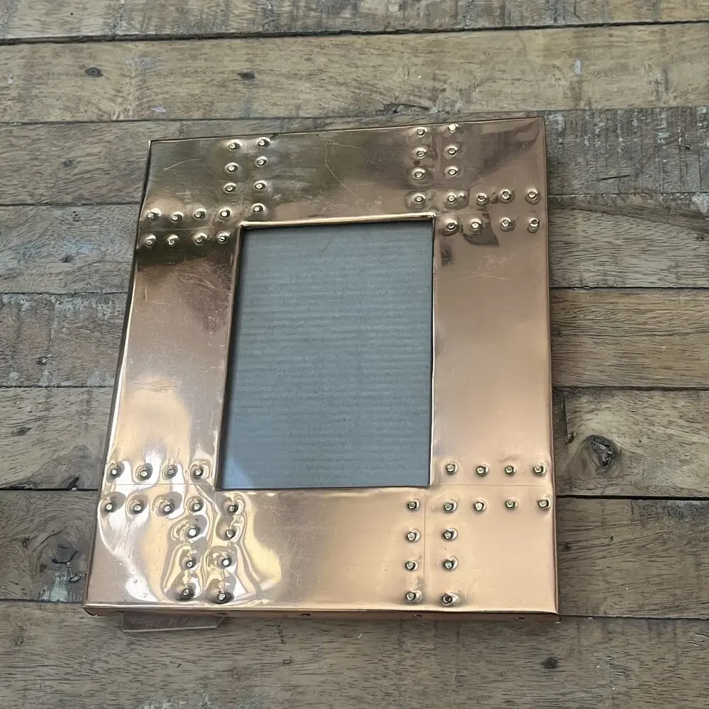 90s Polished Copper Foil Picture Frame 3.5